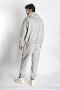 Oversized Jogging Set Hoodie For Women logo In Back color light grey - White Wolves