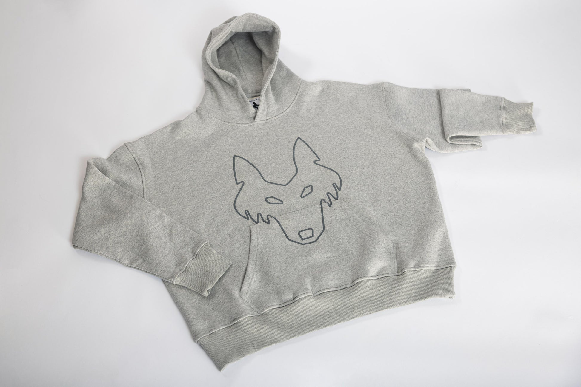 Oversized Jogging Set Hoodie For Women logo In Back color light grey - White Wolves