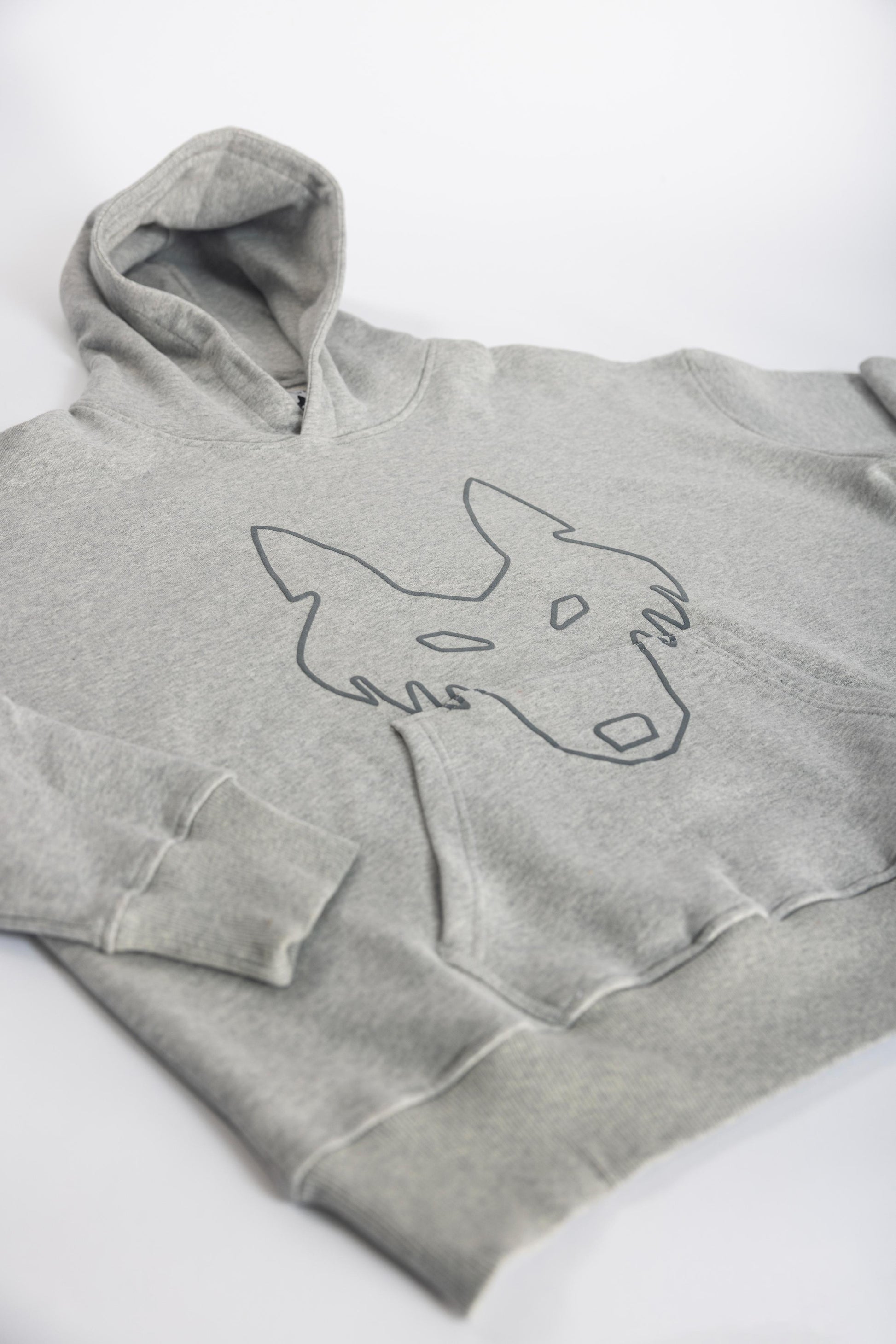 Oversized Jogging Set Hoodie For Women logo In Back color light grey - White Wolves