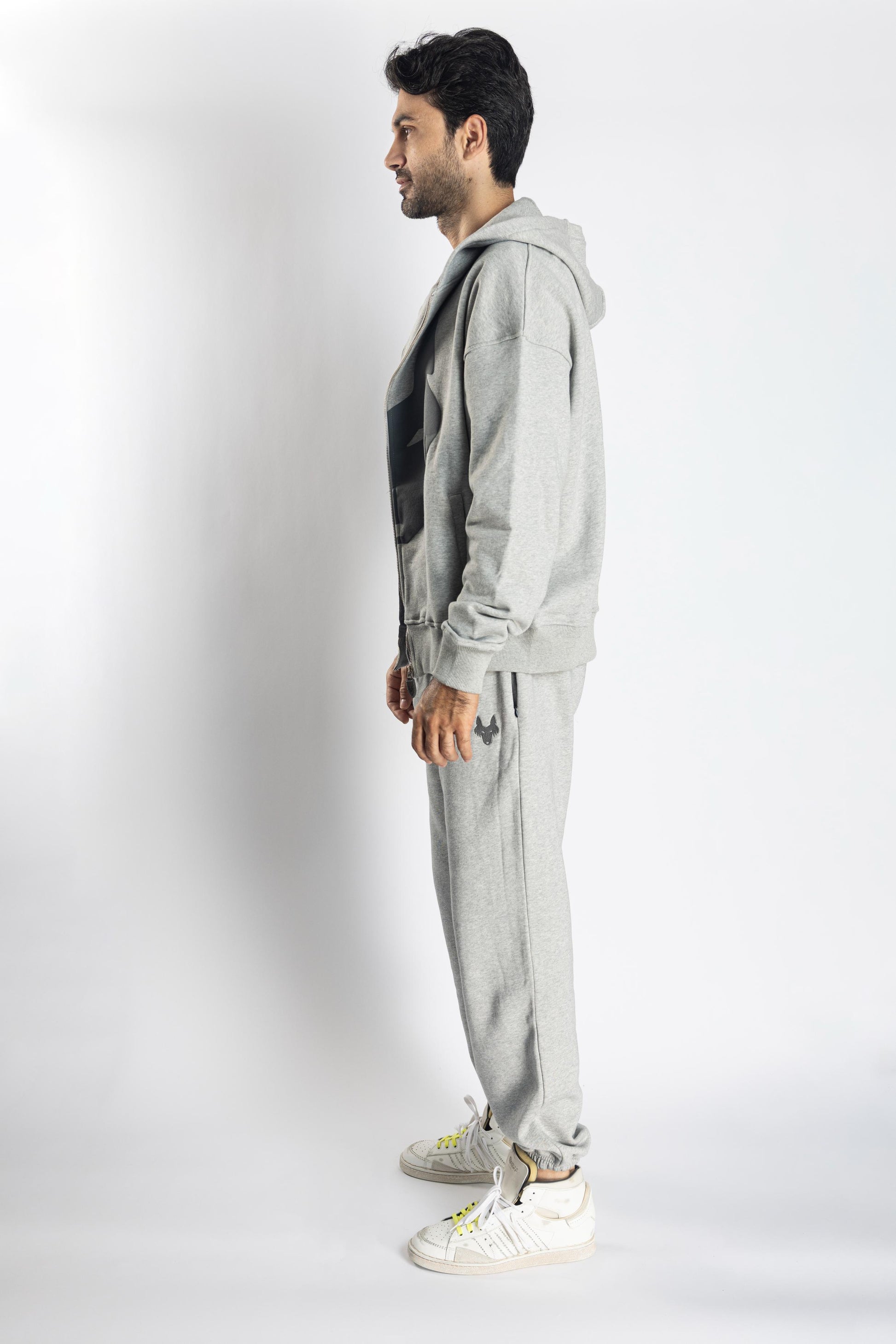 Oversized Jogging Set Vest & Pants  For Men - White Wolves