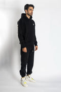 Oversized Jogging Set Hoodie For Men With Large White Wolves Print In Back - White Wolves