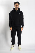 Oversized Jogging Set Hoodie For Men With Large White Wolves Print In Back - White Wolves
