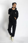 Oversized Jogging Set Hoodie For Men With Large White Wolves Print In Back - White Wolves