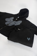 Oversized Jogging Set  For Men Jacket + Pants color black - White Wolves