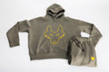 Oversized Jogging Set Hoodie For Men logo In Back color kaki - White Wolves