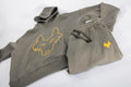 Oversized Jogging Set Hoodie For Men logo In Back color kaki - White Wolves