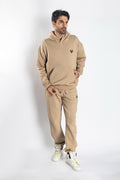 Oversized Jogging Set Hoodie For Men logo In Back color Beige - White Wolves
